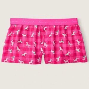 PINK Victoria’s Secret Sleep Shot with Holiday Dogs Hot Pink Size L - NWT